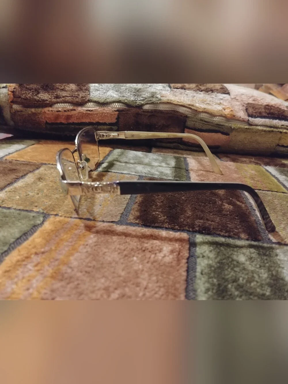 Oleg Casini Frame Eyeglasses Semi-Rimless Fashion Eyeglasses in Light Gold